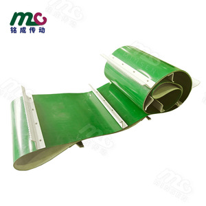 สายพานลำเลียงสีเขียว Mingcheng พร้อมแผ่นนำทางโลหะสำหรับการขนส่งแบบเอียง ผลิตตามสั่ง - Product Image 4