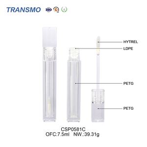 Tubes à gloss transparents personnalisables en plastique 5 ml, conteneur carré pour rouge à lèvres et gloss, usage industriel - Product Image 3