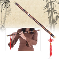 Pluggable Bitter Bamboo Flute Dizi Traditional Handmade Chinese Musical Woodwind Instrument Key of D Study Level Professional Pe
