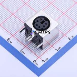 HYC03-MDC603-128B Circular DIN Connector Through hole Component (THT) Connector 6P Female Right Angle Insert 2A - Product Image 1