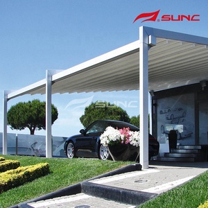 SUNC 6X5M <span class=keywords><strong>Folding</strong></span> Patio Không Thấm Nước Cơ Giới PVC Vải Mái Pergola Retractable Mái Hiên Và LED Ánh Sáng - Product Image 5
