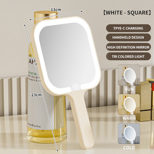 Espejo de Maquillaje LED Portátil Recargable con Pantalla Táctil y Luz de Relleno, Ideal para Dormitorios y Uso Cosmético, Éxito de Ventas Transfronterizo - Product Image 6