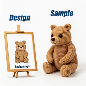 Leehom <span class=keywords><strong>Orsetto</strong></span> <span class=keywords><strong>Amigurumi</strong></span> Marrone Seduto Lavorato a Mano all'Uncinetto, Peluche, Giocattolo Personalizzato OEM, per Baby Shower - Product Image 1