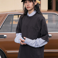 BYABC-G24 Vente en gros de T-shirts en coton lavé 300g, personnalisables avec impression de poche vintage, col rond, manches courtes, vierges pour personnaliser votre design