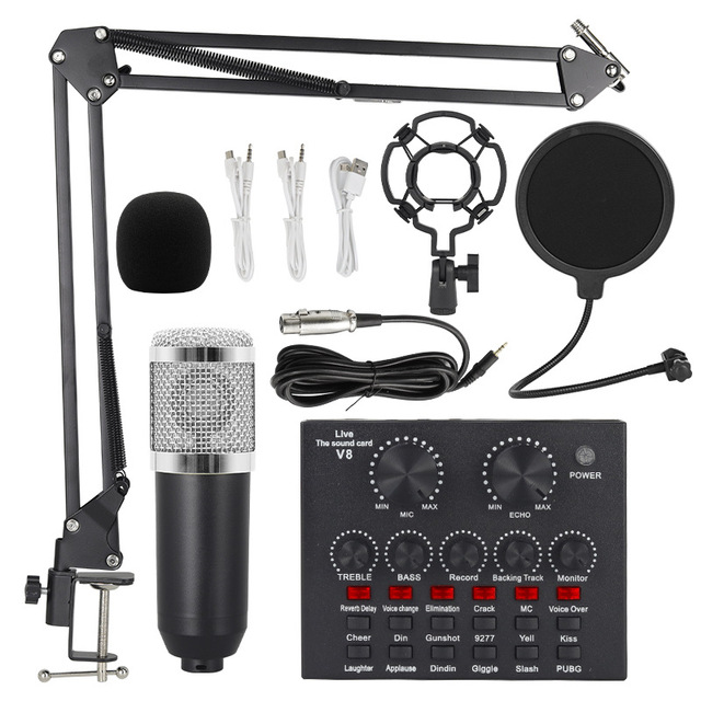 Professional Wired USB Condenser Microphone for PC Recording Gaming Singing YouTube Live Streaming