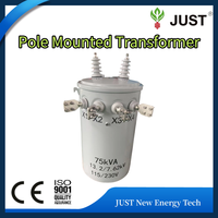 Transformateur de puissance monophasé immergé dans l'huile 10kVA 300kVA, transformateur de distribution monté sur poteau, tension d'entrée 50Hz