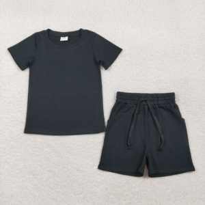 Conjunto de Ropa Casual de 2 Piezas para Bebé Niño, Camiseta y Pantalones Cortos de Algodón Estampado, Tela de Lana, Primavera Otoño, RTS Boutique - Product Image 5