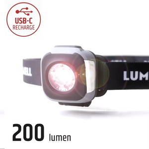 Linterna Frontal Cube de 200 Lúmenes Recargable por USB-C, Linterna LED con Luz Roja, Resistente al Agua IPX4, 4 Modos para Camping, Senderismo y Correr - Product Image 1