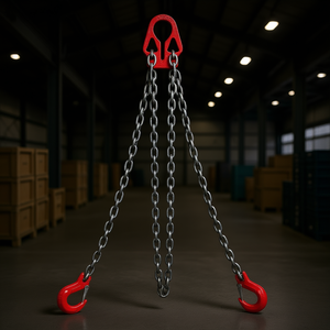 Chaîne de levage robuste en acier allié G80 de 5/16 po x 10 pi avec crochet de préhension à 2 branches réglable, capacité de 7000 lb, élingue de levage - Product Image 2