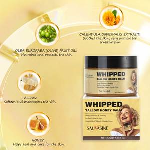 Hot tùy chỉnh Whipped mỡ động vật mật ong dưỡng da khô cứu trợ thương hiệu tư nhân Whipped mỡ động vật làm sạch dưỡng mật ong dưỡng - Product Image 5