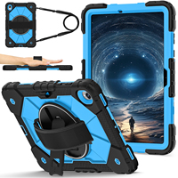 Étui antichoc bicolore pour Samsung Tab S11 X730 X736 X736B 2025 avec support rotatif à 360°, dragonne et bandoulière, pour enfants, OEM ODM