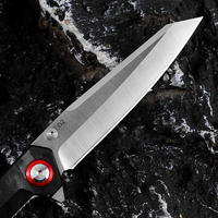 Vente en gros D2 couteau de poche pliable Tanto Blade Edc couteau de poche d'autodéfense avec manche en fibre de carbone