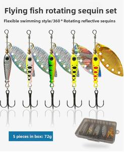 Leurre rotatif Daoyu en acier inoxydable réactif aux UV, luminescent dans l'obscurité, avec paillettes, <span class=keywords><strong>pour</strong></span> <span class=keywords><strong>la</strong></span> pêche nocturne au bar et à <span class=keywords><strong>la</strong></span> <span class=keywords><strong>truite</strong></span> - Product Image 2