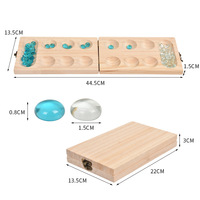 Jeu de Mancala en bois africain avec jetons, pour l'entraînement de la pensée logique et l'éveil de l'intelligence, jeu de société de bureau