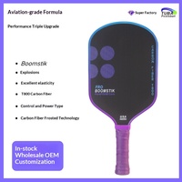 Raket Pickleball Profesional T800 Serat Karbon, Inti Busa Kelas Penerbangan, Perlengkapan Olahraga Kelas Atas 230g, Raket Suara Tajam