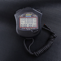 Stopwatch Olahraga Tahan Air LCD Digital Genggam 60 Memori Lap Split Alarm Penghitung Elektronik Timer Kronograf Lari