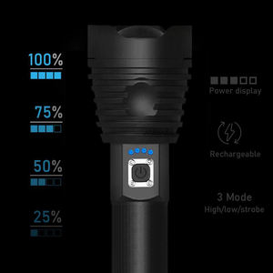 <span class=keywords><strong>Linterna</strong></span> táctica <span class=keywords><strong>LED</strong></span> XHP90, superbrillante, recargable, OEM, Zoom, aleación de aluminio - Product Image 3