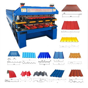 Máquina Automática de Doble Capa para Fabricar Tejas Metálicas de Acero de Color, Perfilado de Secciones en Caja y Láminas Corrugadas para Techos - Product Image 1