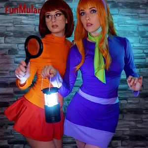 Funmular Adult Women Velma Kostüm Halloween Kostüm Cosplay Outfit OEM/ODM