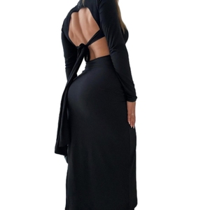 ชุดเดรสรัดรูปแฟชั่นสำหรับผู้หญิงชุดเดรสสายเดี่ยวแขนยาวโชว์หลังเซ็กซี่ - Product Image 2