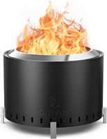 Brasero moderne de 27 pouces en acier inoxydable poli, sans fumée, avec couvercle étanche et pique à brasero – Idéal pour le camping et le feu de bois en extérieur