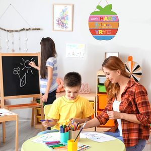 Targhe in <span class=keywords><strong>Legno</strong></span> Grezzo Personalizzabili da Appendere a Parete, con Motivo Arcobaleno Bianco, per Artigianato Fai-da-te - Product Image 2