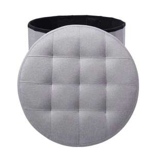 Banc de rangement pliable en lin nordique, repose-pieds rembourré, <span class=keywords><strong>tabouret</strong></span>, <span class=keywords><strong>coffre</strong></span> à jouets pliable, banc de bout de lit en tissu pour chambre à coucher - Product Image 1