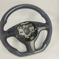 Volant en fibre de carbone TY pour E46 (2000-2007) - Style sportif, poignée de 35 mm, 3/4 rayons