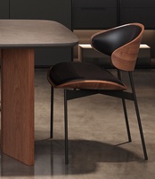 Table à manger vintage française en bois massif et dalle de pierre, pour usage domestique, luxe léger, style italien moderne et minimaliste