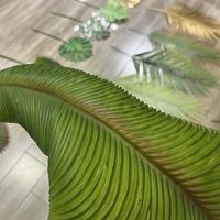 Feuilles de bananier artificielles EG-J139 au toucher réel, fausse verdure tropicale pour la décoration murale de mariage