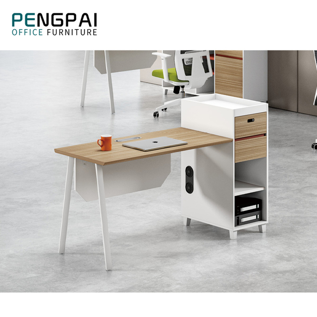 Modern White Executive Office Desk for Financial Staff Front Panel Baffle Computer Workstation