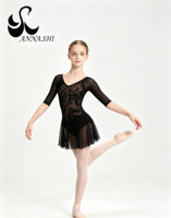 Anna Shi Stage Boutique Tutu de ballet Justaucorps de ballet sans manches pour filles avec jupe Cute Ballet Performance Dance Wear