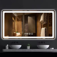 Miroir intelligent de salle de bain FULLSUMMER avec affichage de l'heure, éclairage mural, miroir de maquillage LED