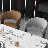Dossier de chaise de salle à manger rembourré doux et écologique de style italien de luxe pour bureau à domicile et restaurant à domicile
