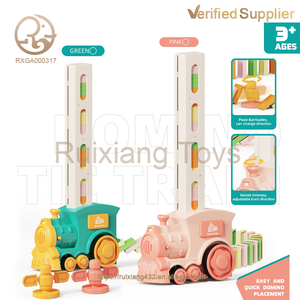 Ensemble de blocs de train à dominos automatiques musicaux en plastique pour enfants, vente en gros, pour 5-7 ans, unisexe, jeu éducatif de dominos - Product Image 2