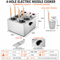 Cuiseur à nouilles électrique intelligent entièrement automatique professionnel de comptoir en acier inoxydable à double tête avec limiteur de température intégré