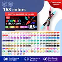 Ensemble de marqueurs de peinture acrylique Guangna 168 couleurs, gamme de couleurs complète, fournitures d'art pour le dessin et l'esquisse, kit de vente en gros