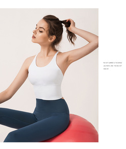 Wholesale Women Criss Cross Ladder Cutout <b>Back</b> Yoga Crop Tanks <b>Low</b> Support Padded Sports <b>Bras</b> Stretch Pilates Athletic Vest - Product Image 4
