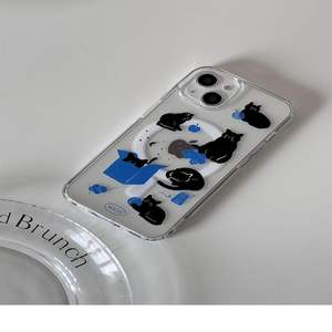 Couverture magnétique de téléphone Design drôle créatif Chat mignon pour IPhone Pro <span class=keywords><strong>Proma</strong></span> Étuis transparents magnétiques pour étui de chargement sans fil - Product Image 5