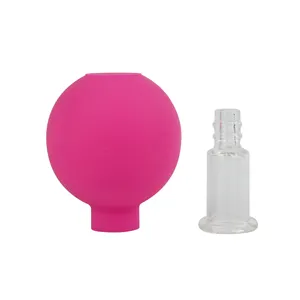 广东制造商可重复使用的粉红色面部和身体玻璃拔罐套装，用于面部拔罐