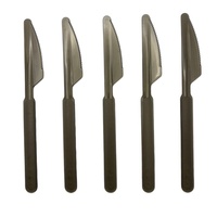 Ensemble de fourchettes, cuillères et couteaux jetables en plastique noir et blanc PS/PP transparent, en vrac, pour fêtes, modèle Hong Er CU210/CU211/CU212