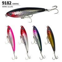 Leurre de pêche en acier inoxydable pour eaux profondes 80mm/122g, longue portée, pour petits poissons mandarins et crevettes, appât artificiel dur