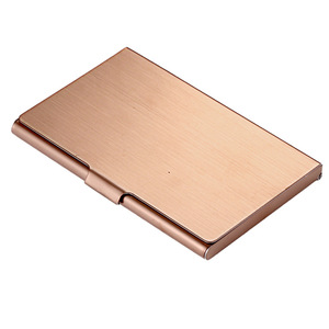 Unai Fashion Tempat Kartu Nama Stainless Steel Dompet Kartu untuk Wanita/Pria Sablon/Sabuk Sutra Tanpa Penutup Promosi - Product Image 1