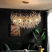 Lámpara de Araña Moderna de Cristal para Techo, Diseño de Rama de Árbol Dorada