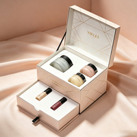 Caja de Regalo Personalizada con Logotipo Estampado en Caliente para Perfumes, Cuidado de la Piel y Sueros, Caja de Doble Capa con Tapa Abatible y Cajón para Empaque de Cosméticos