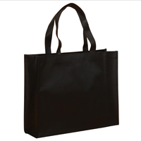Sac de courses promotionnel en PP non tissé noir personnalisé pour supermarché, durable, design tendance avec logo imprimé