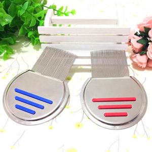 1pc新しいターミネーターライスコーム新しいキャットドッグメタルニットヘッドヘアリスコームファイン歯フリーフリーハンドルペット用品グルーミングツール - Product Image 2