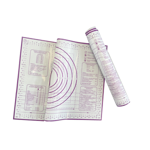 Tapis de cuisson antidérapant en silicone violet avec mesures, compatible lave-vaisselle et four, facile à nettoyer et à ranger - Product Image 4
