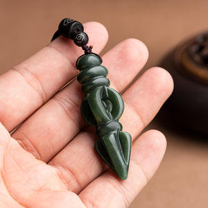 Pendentif en jade naturel véritable de Hotan, design original, pour homme, vente en gros, HT03 - Product Image 4