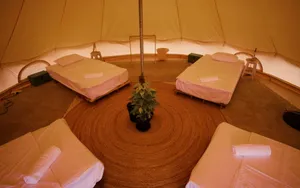 مخصص Glamping التخييم 3 متر 4 متر 5 متر 6 متر 7m القطن للماء خيمة قماش ناقوسية الشكل